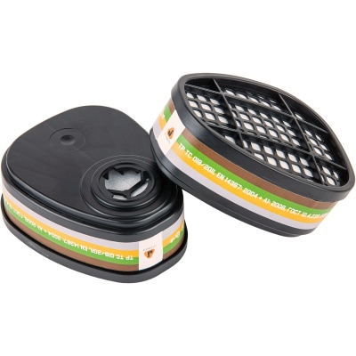 641 Фильтр противогазовый Jeta Safety для защиты от органических, неорганических, кислых газов и аммиака класса A2B2E2K2, в упаковке 2 шт