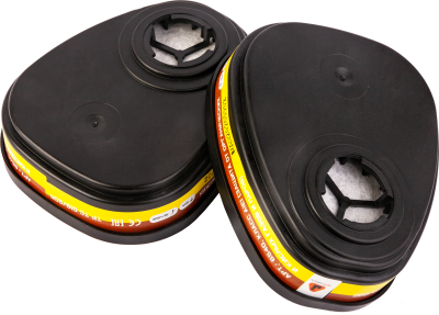 6540 Фильтр противогазовый Jeta Safety для защиты от органических и кислых газов класса A1Е1, в упаковке 2 шт