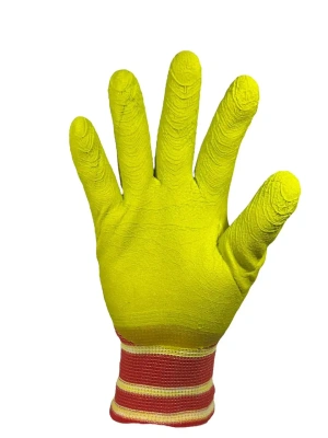 Перчатки нейлоновые с волновым латексным покрытием