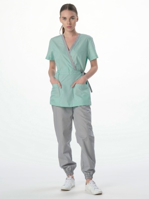 Костюм женский MedLine Арина (тк.Смесовая,120), серый/мятный