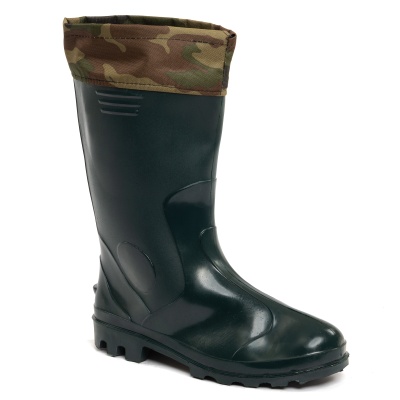 Сапоги ПВХ мужские, надставка КМФ, утепляющий чулок