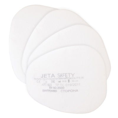 6023 Фильтр противоаэрозольный Jeta Safety класса P3 R, в упаковке 4 шт / коробка 100 шт 6023 Фильтр противоаэрозольный Jeta Safety класса P3 R, в упаковке 4 шт / коробка 100 шт