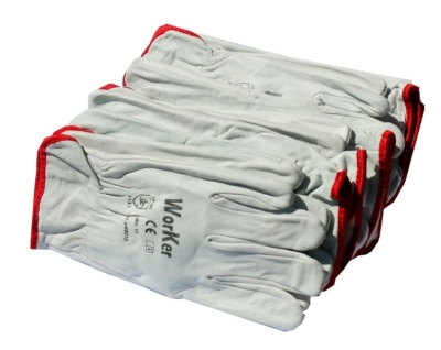 Перчатки защитные кожаные WORKER на флисе