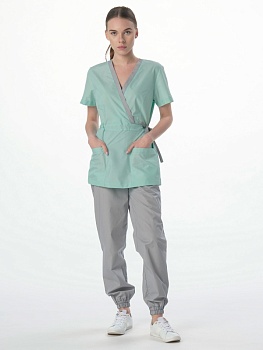 Костюм женский MedLine Арина (тк.Смесовая,120), серый/мятный
